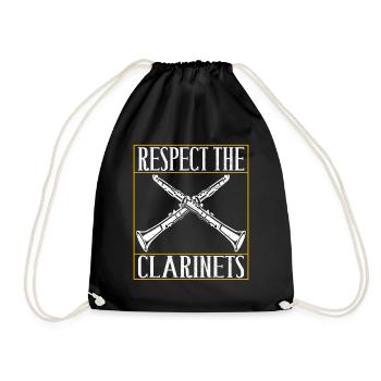 Clarinet Wind Instrument Clarinet player - Drawstring Bag - black - Front