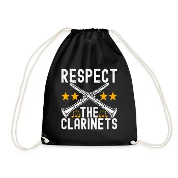 Clarinet Wind Instrument Clarinet player - Drawstring Bag - black - Front