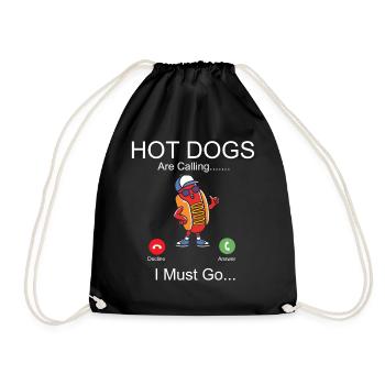 Hot Dog Adult Phone Display Hot - Drawstring Bag - black - Front