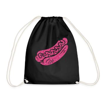 Hot Dog Adult Pink Diamonds - Turnbeutel - Schwarz - Vorne