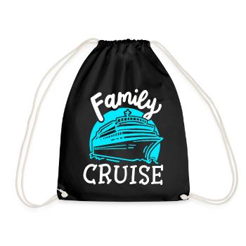 Familie Kreuzfahrt Kreuzfahrtschiff - Turnbeutel - Schwarz - Vorne