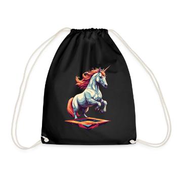 Funny Unicorns Unique Birthday Motif - Drawstring Bag - black - Front
