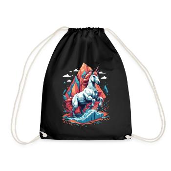 Funny Unicorns Bright Colors Unicorn - Drawstring Bag - black - Front