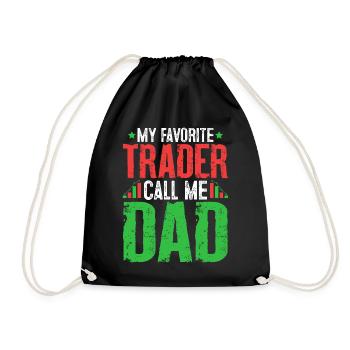 Funny Trading Dad Cryptocurrency Stock Market - Drawstring Bag - black - Front