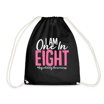 One In Eight IVF Egg Retrieval Day Infertility - Drawstring Bag - black - Front