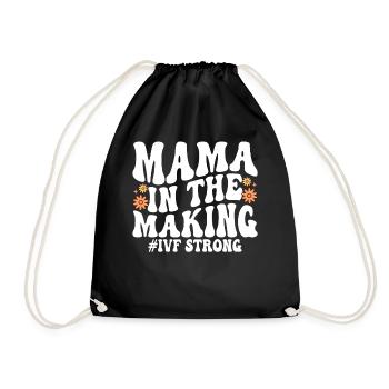 Mama In Mache IVF Orange 1 von 8 Unfruchtbarkeit - Turnbeutel - Schwarz - Vorne