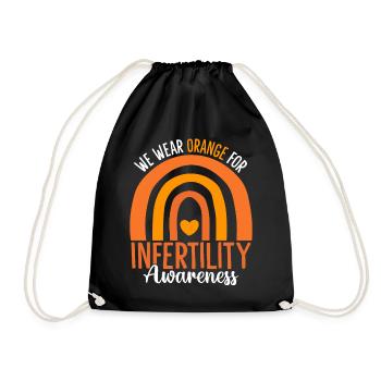 Orange Infertility Awareness One In Eight IVF - Drawstring Bag - black - Front
