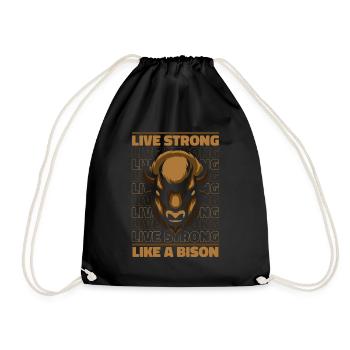 Vivre fort comme un bison Bison Bison d’Amérique - Sac de sport léger - noir - Devant