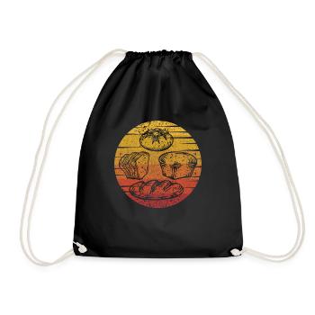 Retro Bread Dough Bread Maker Bread Queen Lover - Drawstring Bag - black - Front