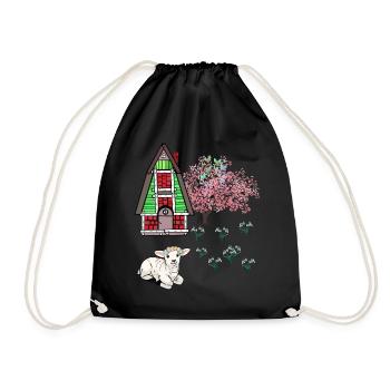 Happy Easter Lamb Schaff Easter Nature Spring - Drawstring Bag - black - Front