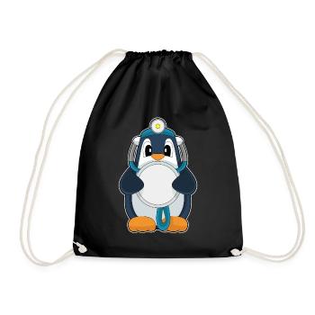 Penguin Doctor Stethoscope - Drawstring Bag - black - Front
