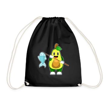 Avocado Angler Fisch Angeln - Turnbeutel - Schwarz - Vorne