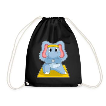 Elephant Yoga Fitness Gymnastics - Drawstring Bag - black - Front