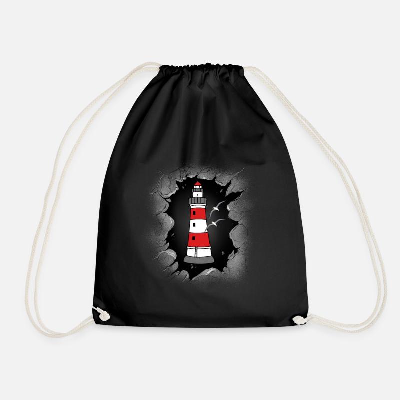 Lighthouse Coast Lighthouses - Drawstring Bag - black
