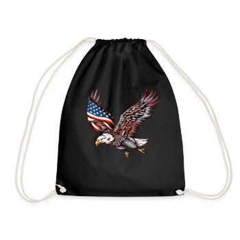 Eagle American Flag 4th of July Eagle Gifts Kids - Turnbeutel - Schwarz - Vorne