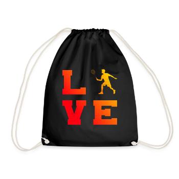 Men's Badminton Players Squash Badminton Badminton - Drawstring Bag - black - Front