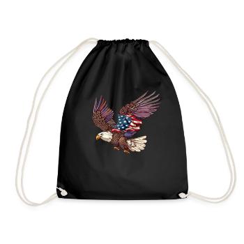 Eagle American Flag 4. Juli Eagle Gifts Kids - Turnbeutel - Schwarz - Vorne