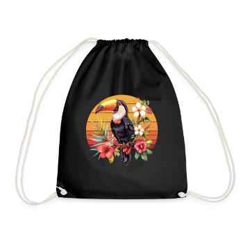 vintage Toucan birds toucan - Turnbeutel - Schwarz - Vorne