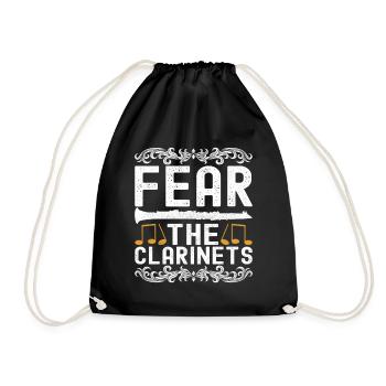 Clarinet Wind Instrument Clarinet player - Drawstring Bag - black - Front