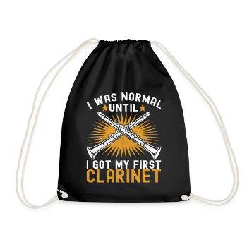 Clarinet Wind Instrument Clarinet player - Drawstring Bag - black - Front
