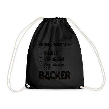 Baker Relationship Status Back Baked Goods Baking - Drawstring Bag - black - Front
