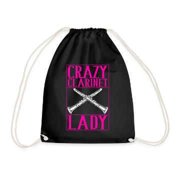 Clarinet Wind Instrument Clarinet player - Drawstring Bag - black - Front