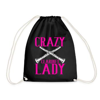 Clarinet Wind Instrument Clarinet player - Drawstring Bag - black - Front