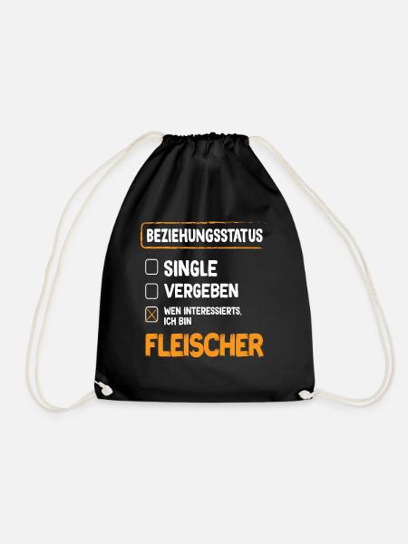 Fleischer Beziehungsstatus Fleischer Metzger - Turnbeutel - Schwarz