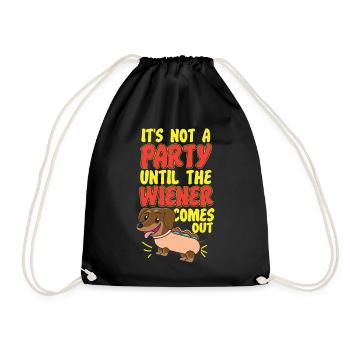 Hot Dog Adult Humor Pun Naughty - Drawstring Bag - black - Front