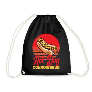 Hot Dog Adult Retro Hot Dog - Drawstring Bag - black - Front