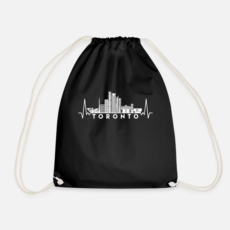 Herzschlag Skyline Kanada Toronto - Turnbeutel - Schwarz