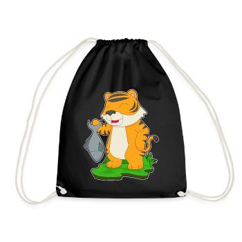 Tiger Angler Fish Fishing - Drawstring Bag - black - Front