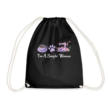 Je suis une femme simple - Amoureuse des chats Amoureuse de la couture Amoureuse de la couture - Sac de sport léger - noir - Devant