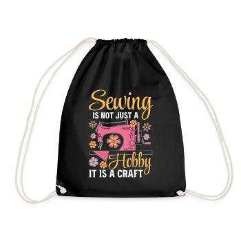 Sewing is not just a hobby it is a craft - Sewing - Drawstring Bag - black - Front