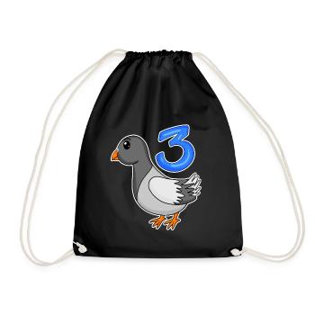 Motif 3ème anniversaire Colombe - Trois ans - Sac de sport léger - noir - Devant
