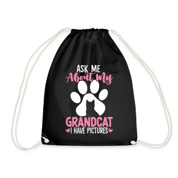 Demandez-moi sur les chats drôles de grand-mère chaton - Sac de sport léger - noir - Devant