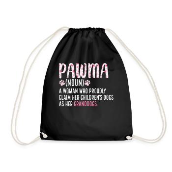 Pawma Lustige Definition Hund Oma Welpe Enkelhund - Turnbeutel - Schwarz - Vorne