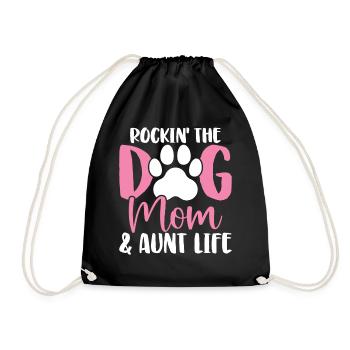 Rockin Le Chien Maman Et Tante Vie Drôles Chiens - Sac de sport léger - noir - Devant