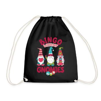 Bingo Mit Meinen Gnomies Lustiges Bingo - Turnbeutel - Schwarz - Vorne