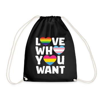 Liebe Wen Du Willst Gay Pride Monat - Turnbeutel - Schwarz - Vorne