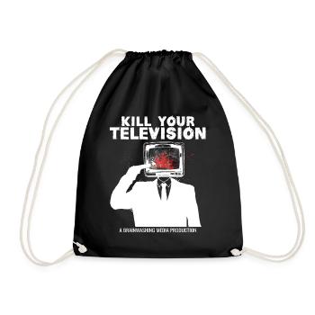 Brainwashing Kill your TV Fake News Portest - Drawstring Bag - black - Front