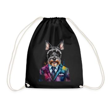 Miniature Schnauzer Costume Chien Drôle Animal Design Imprimer - Sac de sport léger - noir - Devant