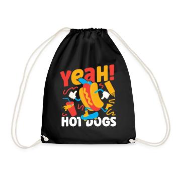 Hot Dog Adult Yeah! Hot Dogs - Turnbeutel - Schwarz - Vorne