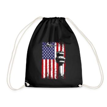 American Flag US, air traffic controller - Turnbeutel - Schwarz - Vorne