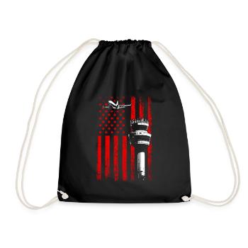American Flag US, air traffic controller - Turnbeutel - Schwarz - Vorne