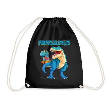 Dad, Papa, Vater, Dino, Dinosaurier für Vatertag - Turnbeutel - Schwarz - Vorne