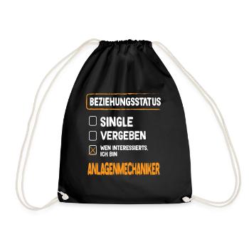 Anlagenmechaniker Beziehungsstatus Klempner - Turnbeutel - Schwarz - Vorne