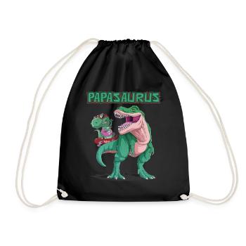 Dad, Papa, Vater, Dino, Dinosaurier für Vatertag - Turnbeutel - Schwarz - Vorne