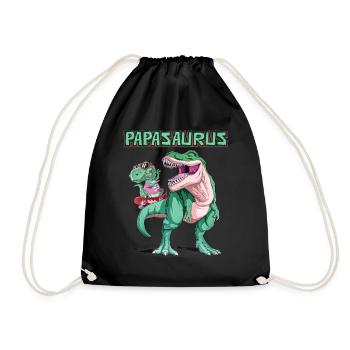 Dad, Papa, Vater, Dino, Dinosaurier für Vatertag - Turnbeutel - Schwarz - Vorne
