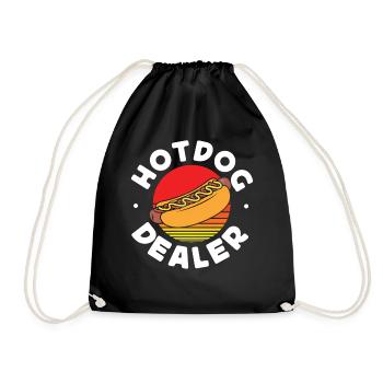 Hot Dog Adult Retro Hot Dog Dealer - Turnbeutel - Schwarz - Vorne